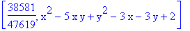 [38581/47619, x^2-5*x*y+y^2-3*x-3*y+2]